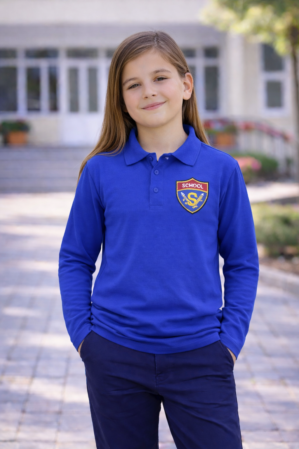 BLUZA MANECA LUNGA VERDE BRODERIE SCHOOL