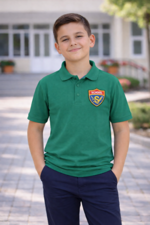 TRICOU POLO VERDE BRODERIE SCHOOL