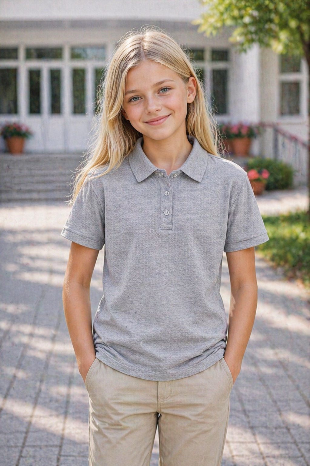 TRICOU POLO GRI